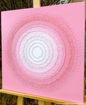 ... JSI ÚŽASNÁ ... DĚKUJI, ŽE JSI ... - original - plátno 50x50cm, akryl s diamantovými křišťály