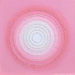 ... JSI ÚŽASNÁ ... DĚKUJI, ŽE JSI ... - original - plátno 50x50cm, akryl s diamantovými křišťály