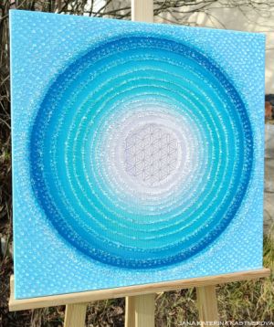 PRO BÁJEČNÉHO MUŽE ... DĚKUJI, ŽE JSI ... - original, plátno 50x50cm, akryl s diamantovými křišťály