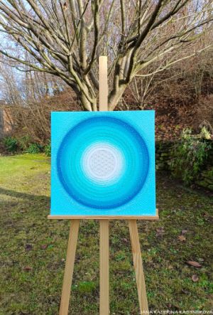 PRO BÁJEČNÉHO MUŽE ... DĚKUJI, ŽE JSI ... - original, plátno 50x50cm, akryl s diamantovými křišťály