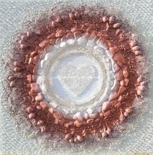 ... HOJNOST - MOTIV PŘÍRODY ... - original, plátno 50x50cm, akryl s diamantovými křišťály, pískovými kameny, bylinkami (dobromysl), šípky