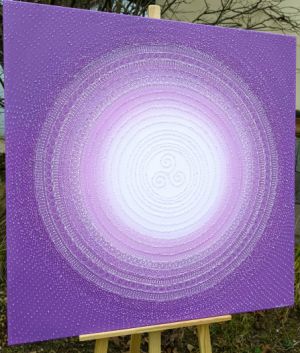 ... MANDALA - FIALOVÁ ... (obraz na přání pro paní SoŃu Vyškov) - original, plátno 100x100cm, akryl s diamantovými křišťály