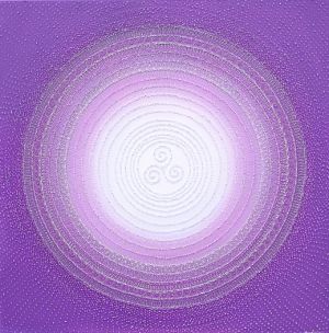 ... MANDALA - FIALOVÁ ... (obraz na přání pro paní SoŃu Vyškov) - original, plátno 100x100cm, akryl s diamantovými křišťály