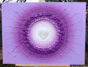 ... MOTIV PŘÍRODY - FIALOVÁ ... - OBRAZ NA PŘÁNÍ pro Haničku - original, plátno 60x80cm, akryl s diamantovými křišťály