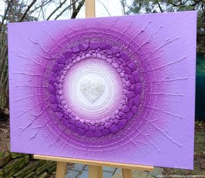 ... MOTIV PŘÍRODY - FIALOVÁ ... - OBRAZ NA PŘÁNÍ pro Haničku - original, plátno 60x80cm, akryl s diamantovými křišťály