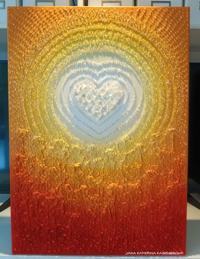 OBRAZ PRO KRÁSNOU ŽENU S VELKÝM SRDCEM ... DĚKUJI, ŽE JSI ... - original, plátno 50x70cm, akryl s diamantovými křišťály a bylinkami (dobro-mysl)