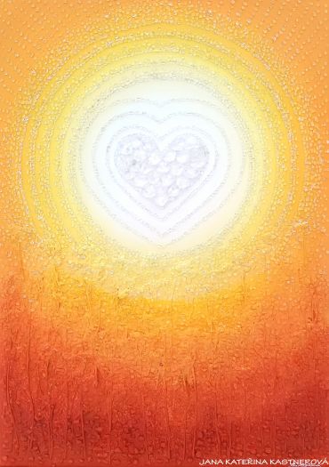 OBRAZ PRO KRÁSNOU ŽENU S VELKÝM SRDCEM ... DĚKUJI, ŽE JSI ... - original, plátno 50x70cm, akryl s diamantovými křišťály a bylinkami (dobro-mysl)