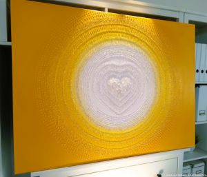 OBRAZ NA PŘÁNÍ pro paní Verunku z Plzně ... SLUNEČNÍ OBRAZ - JSI ÚŽASNÁ ...  - original, plátno 90x120cm, akryl s diamantovými křišťály