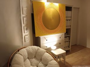 OBRAZ NA PŘÁNÍ ... SLUNCE PRO ÚŽASNOU PANÍ JANIČKU KAJU ... - original, plátno 120x100cm, akryl s diamantovými křišťály