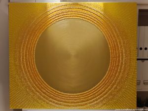 OBRAZ NA PŘÁNÍ ... SLUNCE PRO ÚŽASNOU PANÍ JANIČKU KAJU ... - original, plátno 120x100cm, akryl s diamantovými křišťály