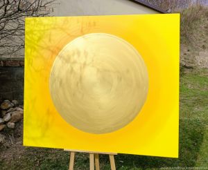 ... SLUNCE VIII. ... - original, plátno 150x130cm - ZÁKLADNÍ VARIANTA OBRAZU BEZ KŘIŠŤÁLŮ ( KŘIŠŤÁLY JE MOŽNO NA PŘÁNÍ DOPLNIT)