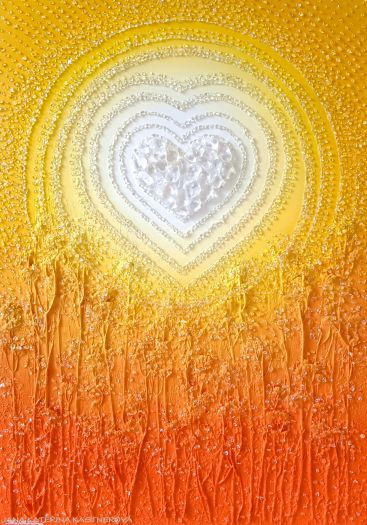 OBRAZ PRO KRÁSNOU ŽENU S VELKÝM SRDCEM ... DĚKUJI, ŽE JSI ... II. - original, plátno 50x70cm, akryl s diamantovými křišťály