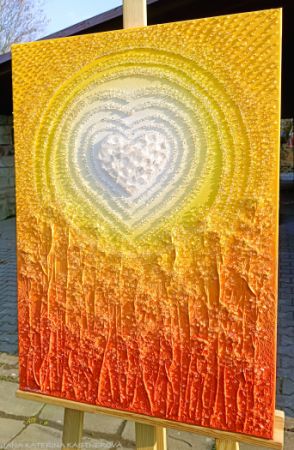 OBRAZ PRO KRÁSNOU ŽENU S VELKÝM SRDCEM ... DĚKUJI, ŽE JSI ... II. - original, plátno 50x70cm, akryl s diamantovými křišťály