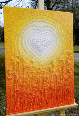 OBRAZ PRO KRÁSNOU ŽENU S VELKÝM SRDCEM ... DĚKUJI, ŽE JSI ... II. - original, plátno 50x70cm, akryl s diamantovými křišťály