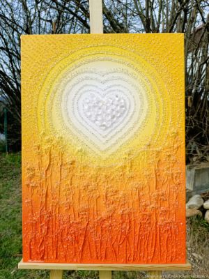 OBRAZ PRO KRÁSNOU ŽENU S VELKÝM SRDCEM ... DĚKUJI, ŽE JSI ... II. - original, plátno 50x70cm, akryl s diamantovými křišťály