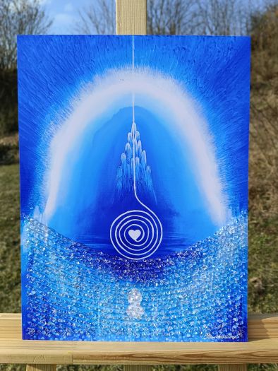 NITERNÉ ODPOVĚDI - TVOŘIVOST VII. - reprodukce obrazu - tisk na kvalitní grafický papír velikosti 30x40cm, v bílém rámu s vyšším profilem, ručně doplněn diamantovými křišťály