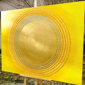 ... SLUNCE IX . ... - original, plátno 130x100cm, akryl s diamantovými křišťály