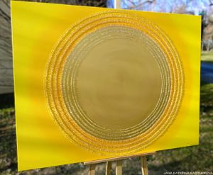 ... SLUNCE IX . ... - original, plátno 130x100cm, akryl s diamantovými křišťály