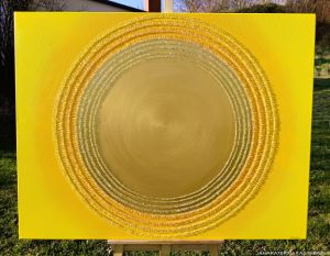 ... SLUNCE IX . ... - original, plátno 130x100cm, akryl s diamantovými křišťály