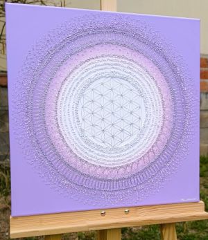 ... HOJNOST - VDĚČNOST A PŘIJETÍ VII. ... - original, plátno 50x50cm, akryl s diamantovými křišťály