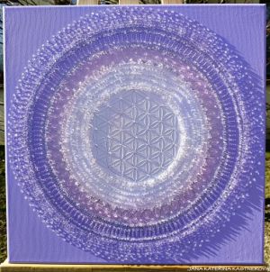 ... HOJNOST - VDĚČNOST A PŘIJETÍ VII. ... - original, plátno 50x50cm, akryl s diamantovými křišťály