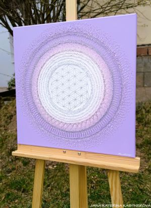 ... HOJNOST - VDĚČNOST A PŘIJETÍ VII. ... - original, plátno 50x50cm, akryl s diamantovými křišťály