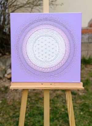 ... HOJNOST - VDĚČNOST A PŘIJETÍ VII. ... - original, plátno 50x50cm, akryl s diamantovými křišťály