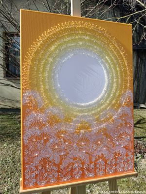 OBRAZ NA PŘÁNÍ pro paní Pavlínku a její rodinu ... MÍSTO SÍLY – CHCI ZASE VĚŘIT a PŘESTAT SE BÁT V. ... - original, 50x70cm, akryl s diamantovými křišťály