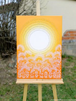 OBRAZ NA PŘÁNÍ pro paní Pavlínku a její rodinu ... MÍSTO SÍLY – CHCI ZASE VĚŘIT a PŘESTAT SE BÁT V. ... - original, 50x70cm, akryl s diamantovými křišťály