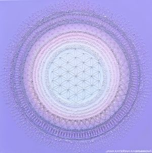 OBRAZ NA PŘÁNÍ pro paní Pavlínku a rodinu ... HOJNOST - VDĚČNOST A PŘIJETÍ VI. ... - original, plátno 50x50cm, akryl s diamantovými křišťály