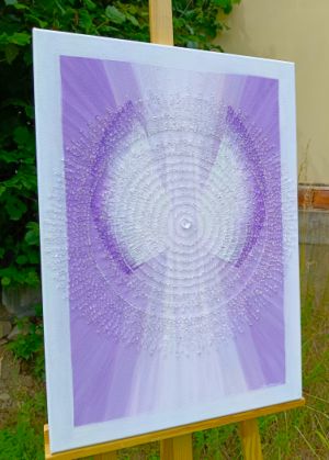 OBRAZ NA PŘÁNÍ pro paní Pavlínku Svitavy… ANDĚLÉ STRÁŽNÍ XIII. … - original, malba na plátno 50x70cm, akryl s diamantovými křišťály