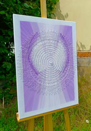 OBRAZ NA PŘÁNÍ pro paní Pavlínku Svitavy… ANDĚLÉ STRÁŽNÍ XIII. … - original, malba na plátno 50x70cm, akryl s diamantovými křišťály