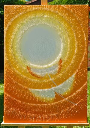 … SPLYNUTÍ DUŠÍ XXXIII. … - original, plátno 50x70cm, akryl s diamantovými křišťály