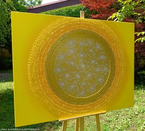 … SLUNCE – KRÁSNÝ ŽIVOT JE TVÝM POSLÁNÍM … - original, plátno 130x100cm, technika akryl s diamantovými křišťály