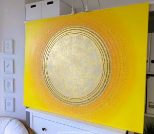 … SLUNCE – KRÁSNÝ ŽIVOT JE TVÝM POSLÁNÍM … - original, plátno 130x100cm, technika akryl s diamantovými křišťály