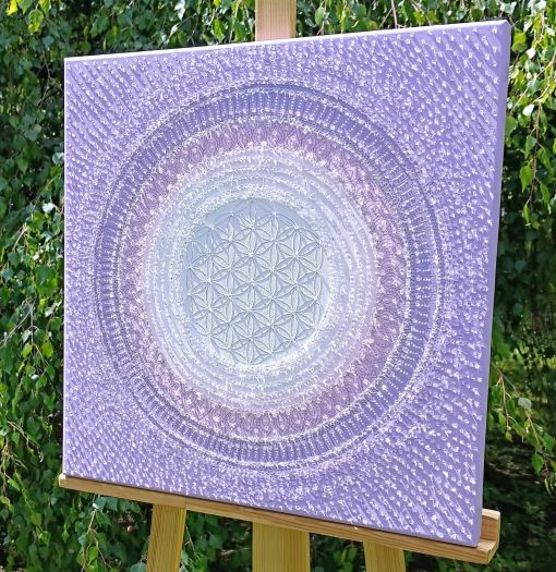 ... HOJNOST - VDĚČNOST A PŘIJETÍ VIII. ... - original, plátno 50x50cm, akryl s diamantovými křišťály