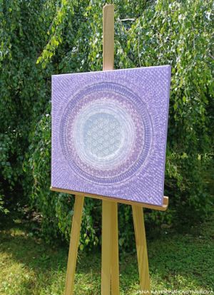 ... HOJNOST - VDĚČNOST A PŘIJETÍ VIII. ... - original, plátno 50x50cm, akryl s diamantovými křišťály