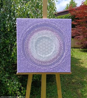 ... HOJNOST - VDĚČNOST A PŘIJETÍ VIII. ... - original, plátno 50x50cm, akryl s diamantovými křišťály