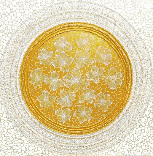 … RYTMUS V ORNAMENTU … - original, plátno 95x95cm, technika akryl s diamantovými křišťály