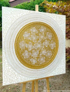 … RYTMUS V ORNAMENTU … - original, plátno 95x95cm, technika akryl s diamantovými křišťály