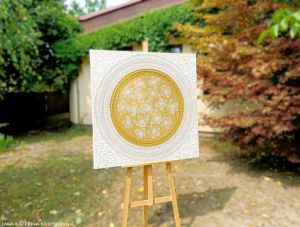 … RYTMUS V ORNAMENTU … - original, plátno 95x95cm, technika akryl s diamantovými křišťály