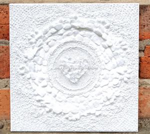 ... BÍLÁ - MOTIV PŘÍRODY ... - original, plátno 50x50cm, technika akryl s diamantovými křišťály, pískovými kameny, šípky