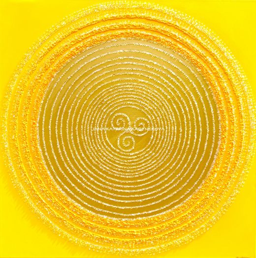 … SLUNCE - KELTSKÉ TRISKELE … - original, plátno 80x80cm, technika akryl s diamantovými křišťály