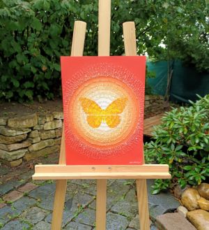 ... KOUZELNÝ MOTÝLÍ SVĚT – LEHKOST ... - original, sololit 30x40cm, akryl s diamantovými křišťály, nerámováno
