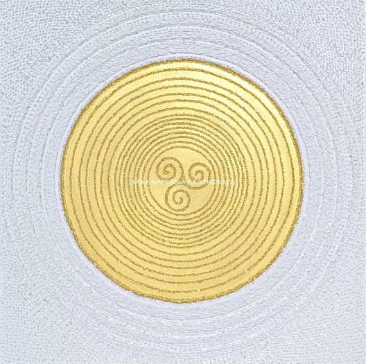 ... KELTSKÉ TRISKELE – ZLATÁ ... - original, plátno 80x80cm, technika akryl s diamantovými křištály